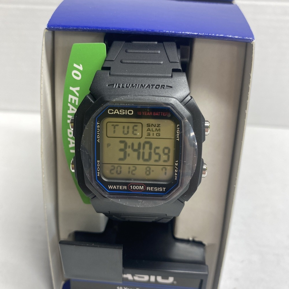 Casio W800H-1AV Men's Digital Watch Black 100M NEW - Picture 4 of 8